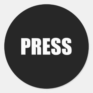 報道記者をプレスする ラウンドシール