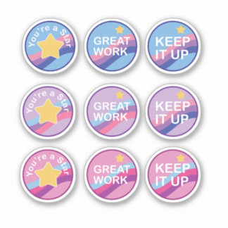 報酬と勇気付けられる シール