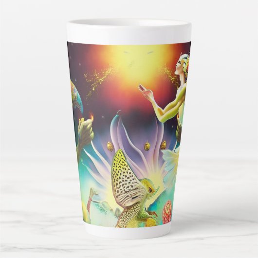 報酬を与える油絵の時代 カフェラテマグ (正面)