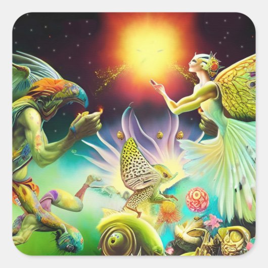 報酬を与える油絵の時代 スクエアシール (正面)