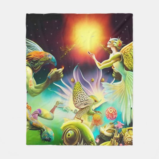 報酬を与える油絵の時代 フリースブランケット (正面)