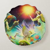 報酬を与える油絵の時代 ラウンドクッション (裏面)