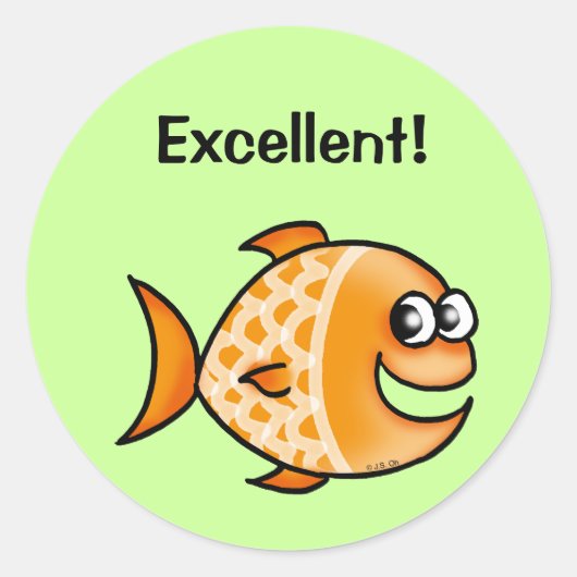 報酬ステッカー（優秀！） ラウンドシール (正面)