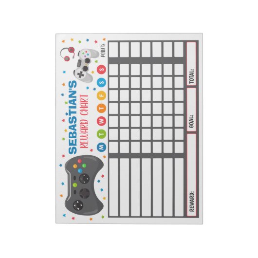 報酬チャートのビデオゲーパーソナライズされたムのchoreチャート ノートパッド (回転)