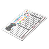 報酬チャートのビデオゲーパーソナライズされたムのchoreチャート ノートパッド (アングル)