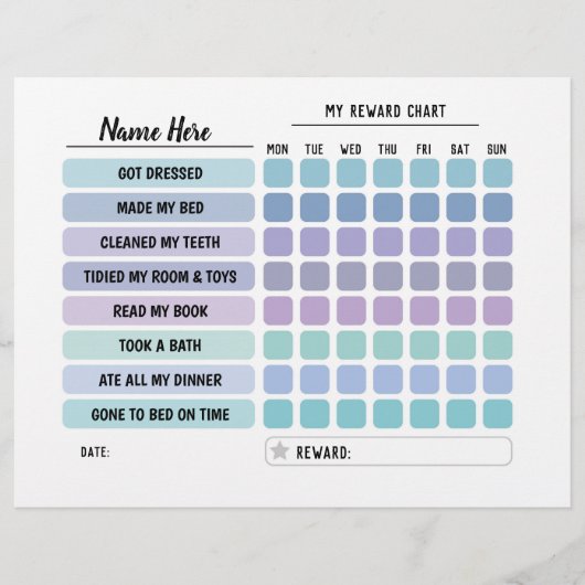 報酬チャート日パーソナライズされた々のおもしろい子のスケジュール チラシ (正面)