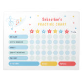 報酬チャート音楽プラクティススターカラフル ノートパッド (正面)