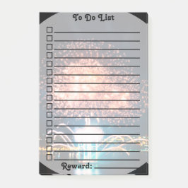 報酬リスト |金/青の花火 |写真 ポストイット