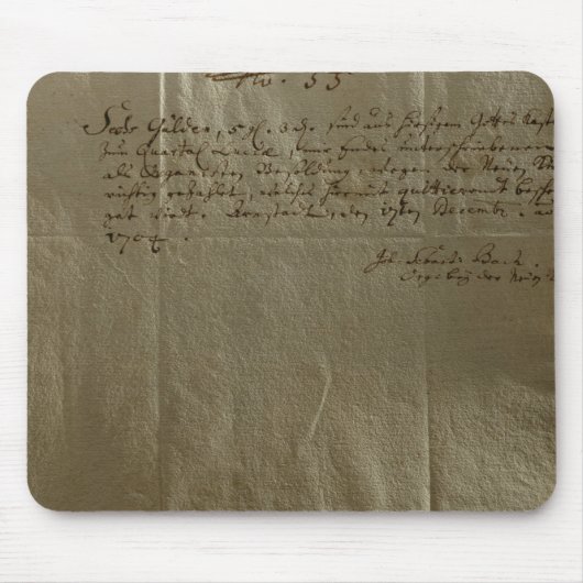 報酬レシート、1704年12月17日、 マウスパッド (正面)