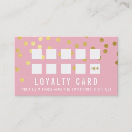 報酬ロイヤリティカードGLAM紙吹雪金ゴールドピ淡い色のンク ロイヤリティカード (正面)