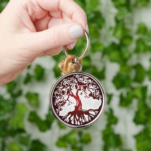 報酬Keychain大地の生命の樹 キーホルダー (手)