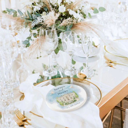 場エレガント所 |花の鳩結婚の贅沢 コースター