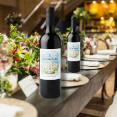 場エレガント所 |花の鳩結婚の贅沢 ワインラベル