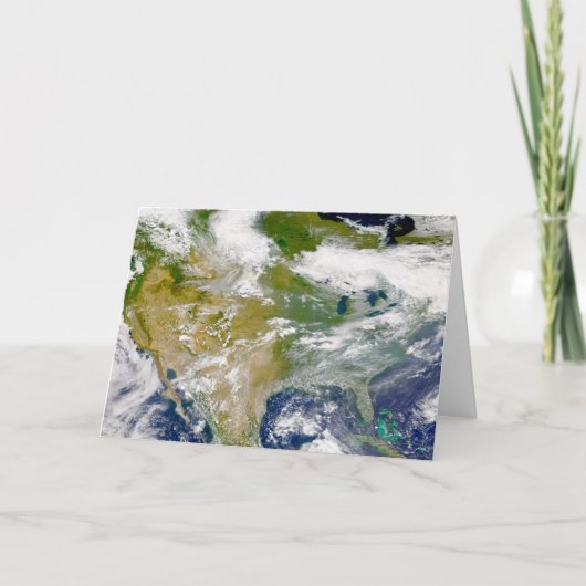 場所に煙が見える北米。 カード (正面)