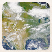 場所に煙が見える北米。 スクエアペーパーコースター (正面)