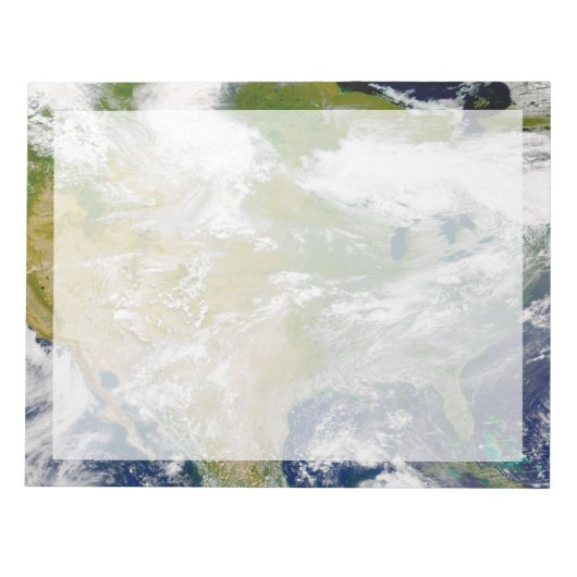 場所に煙が見える北米。 ノートパッド (正面)