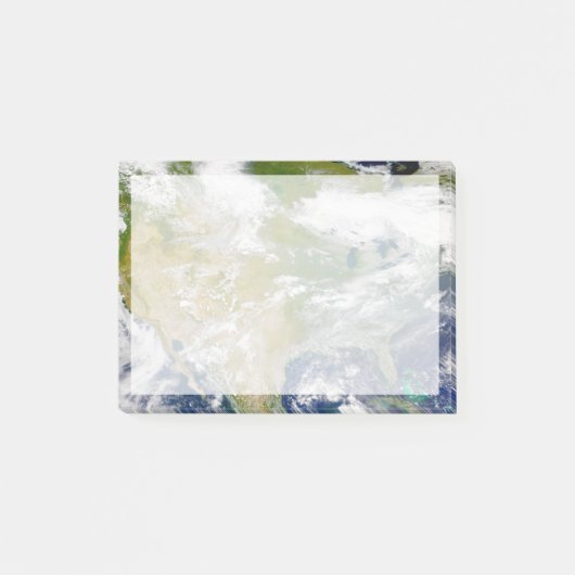 場所に煙が見える北米。 ポストイット (正面)