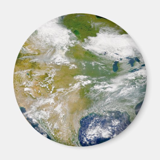 場所に煙が見える北米。 マグネット (正面)