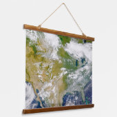 場所に煙が見える北米。 吊り下げ型タペストリー (傾斜あり)