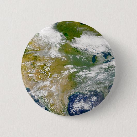 場所に煙が見える北米。 缶バッジ (正面)