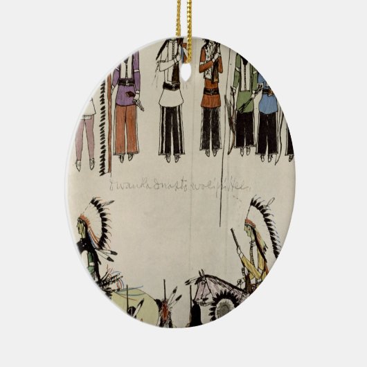 「場所のダンス」を滑らかにします(紙のインク) セラミックオーナメント (右)