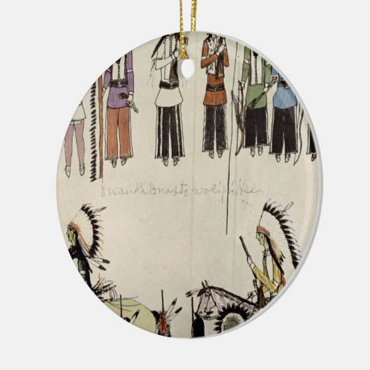 「場所のダンス」を滑らかにします(紙のインク) セラミックオーナメント (左)