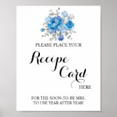 場所レシピカードはこちらブルーフロアーシャワーサイン ポスター (正面)