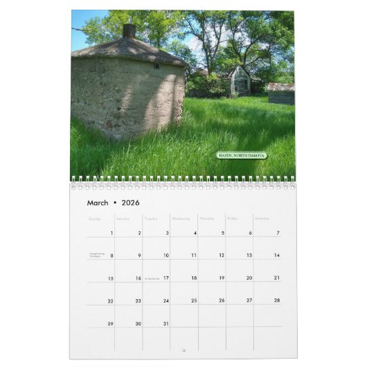 場所忘れ カレンダー (3月 2026)