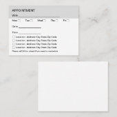 場所数々の予算バルクアポイントメントカード2 予約カード (正面/裏面)