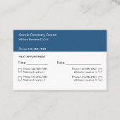 場所数々の歯科医アポイントメント名刺 名刺 (正面)