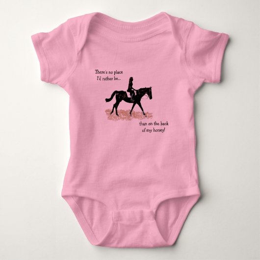場所私はむしろ-乗馬の馬ではないです ベビーボディスーツ (正面)