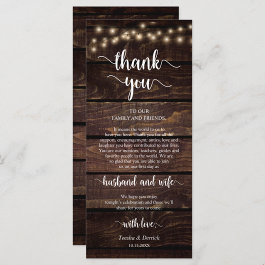 場所設定ありがとうお素朴り、ストリングライトカード プログラム (正面/裏面)