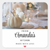 場所設定キッチンファンシーを備えた上品なテーブル スクエアシール (正面)