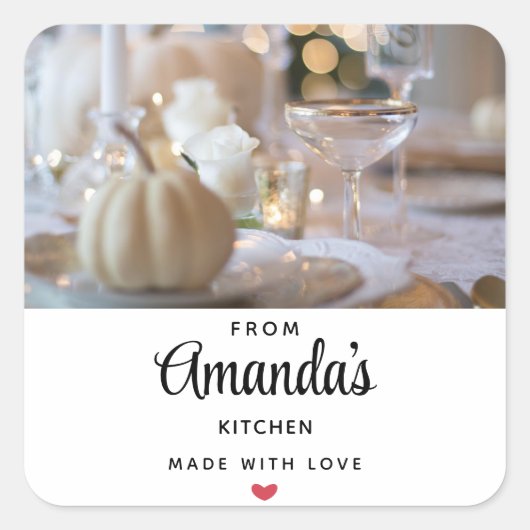 場所設定キッチンファンシーを備えた上品なテーブル スクエアシール (正面)