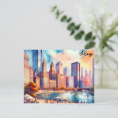 場所買旅行ヴィンテージシカゴポストカード ポストカード (スタンド正面)