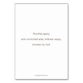 場所11、イエス・キリストは、祈りの言葉カード釘付けされます テーブルナンバー (裏面)