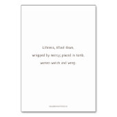 場所13、降ろされるイエス・キリスト祈りの言葉カード テーブルナンバー (裏面)