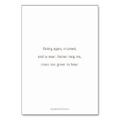 場所9、イエス・キリストの秋#3の祈りの言葉カード テーブルナンバー (裏面)