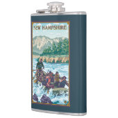 場面をいかだで運ぶ新しいHampshireRiver フラスク (左)