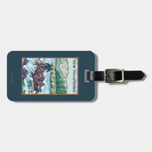 場面をいかだで運ぶ新しいHampshireRiver ラゲッジタグ (正面横)