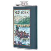 場面をいかだで運ぶ新しいYorkRiver フラスク (左)