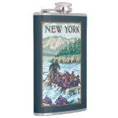 場面をいかだで運ぶ新しいYorkRiver フラスク (右)