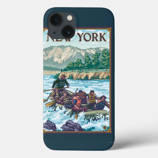 場面をいかだで運ぶ新しいYorkRiver Case-Mate iPhoneケース (裏面)