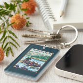 場面をいかだで運ぶConnecticutRiver キーホルダー (正面右)