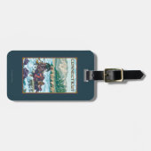 場面をいかだで運ぶConnecticutRiver ラゲッジタグ (正面横)