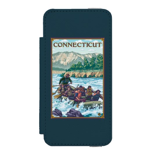 場面をいかだで運ぶConnecticutRiver Incipio iPhoneウォレットケース (フォリオ 正面)