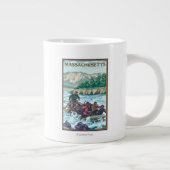 場面をいかだで運ぶMassachusettsRiver ジャンボコーヒーマグカップ (右)