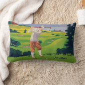 場面をゴルフをするパーソナライズなヴィンテージのスタイルの高地 ランバークッション (ブランケット)