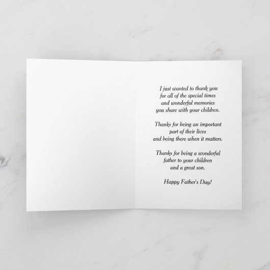 場面を採取する息子のための父の日 カード (内部)