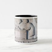 場面を集める税を描写するレリーフ、浮き彫り ツートーンマグカップ (中央)